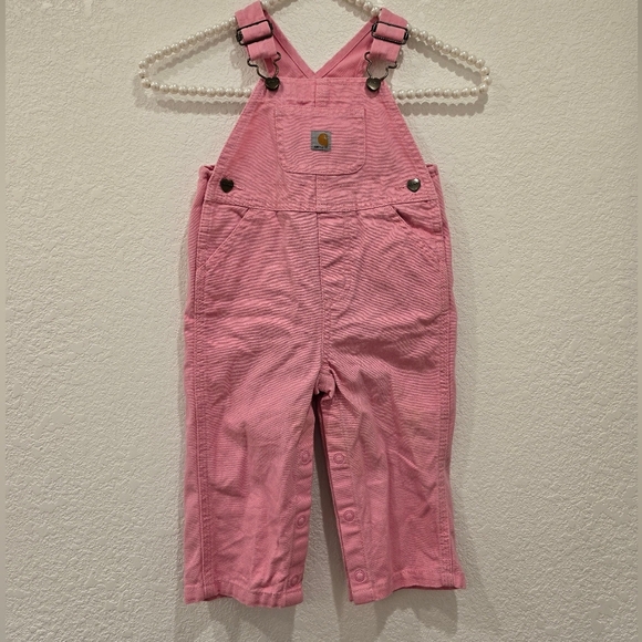 Carhartt Other - Carhartt Loose Fit Canvas Bib Overall Pink Lemonade 12M
